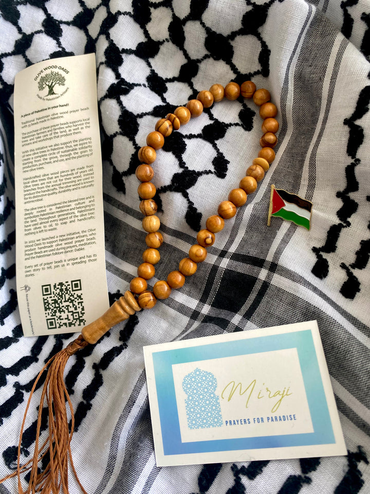 Handcrafted Olive Wood Prayer Beads from Palestine