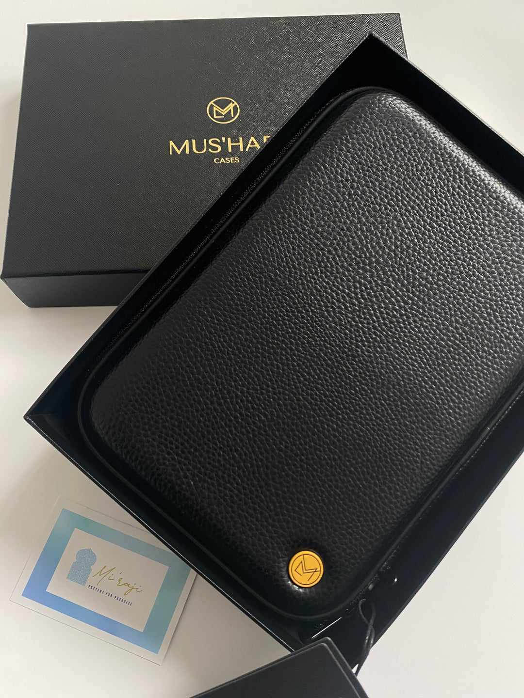 Classic Black Mus’haf Qur’an Case (Free Personalisation)